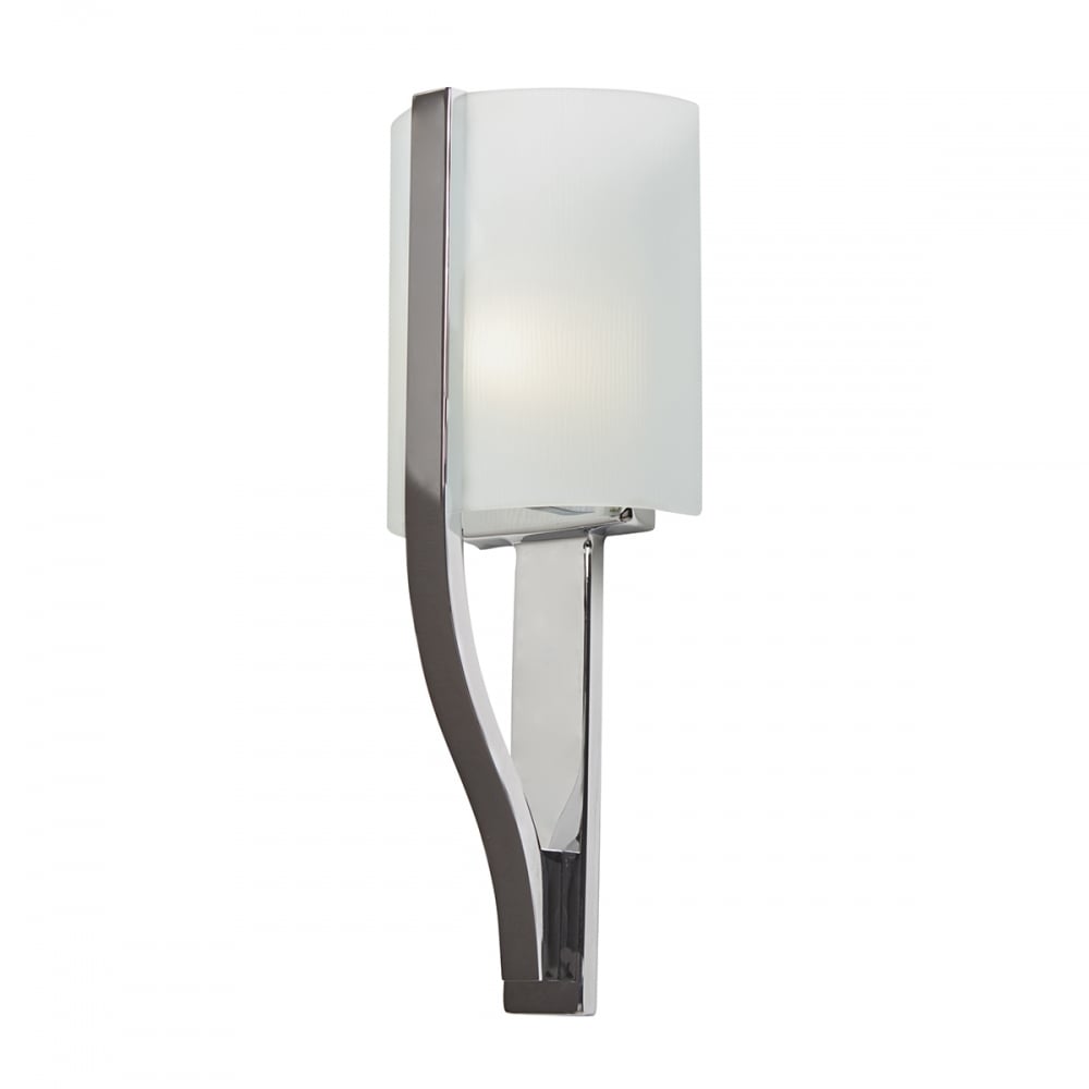 Polished Chrome Freeport LED Bathroom Wall Light with Seeded Glass