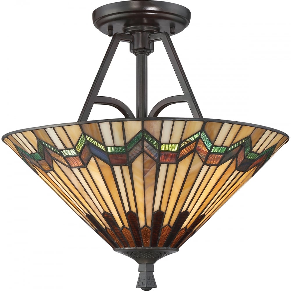Alcott Valiant Bronze Mission Style Semi-Flush Ceiling Light