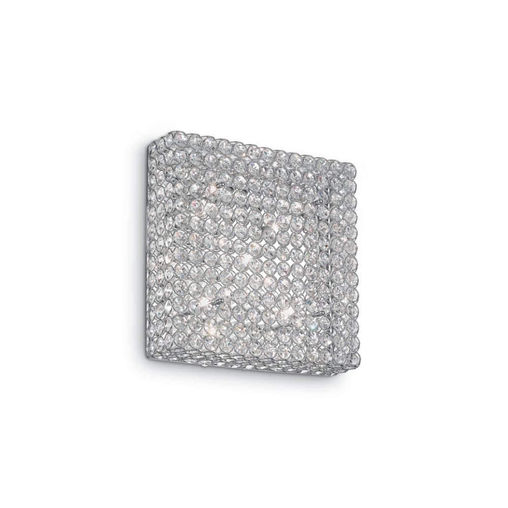 Contemporary Crystal Square 6-Light Wall Fixture