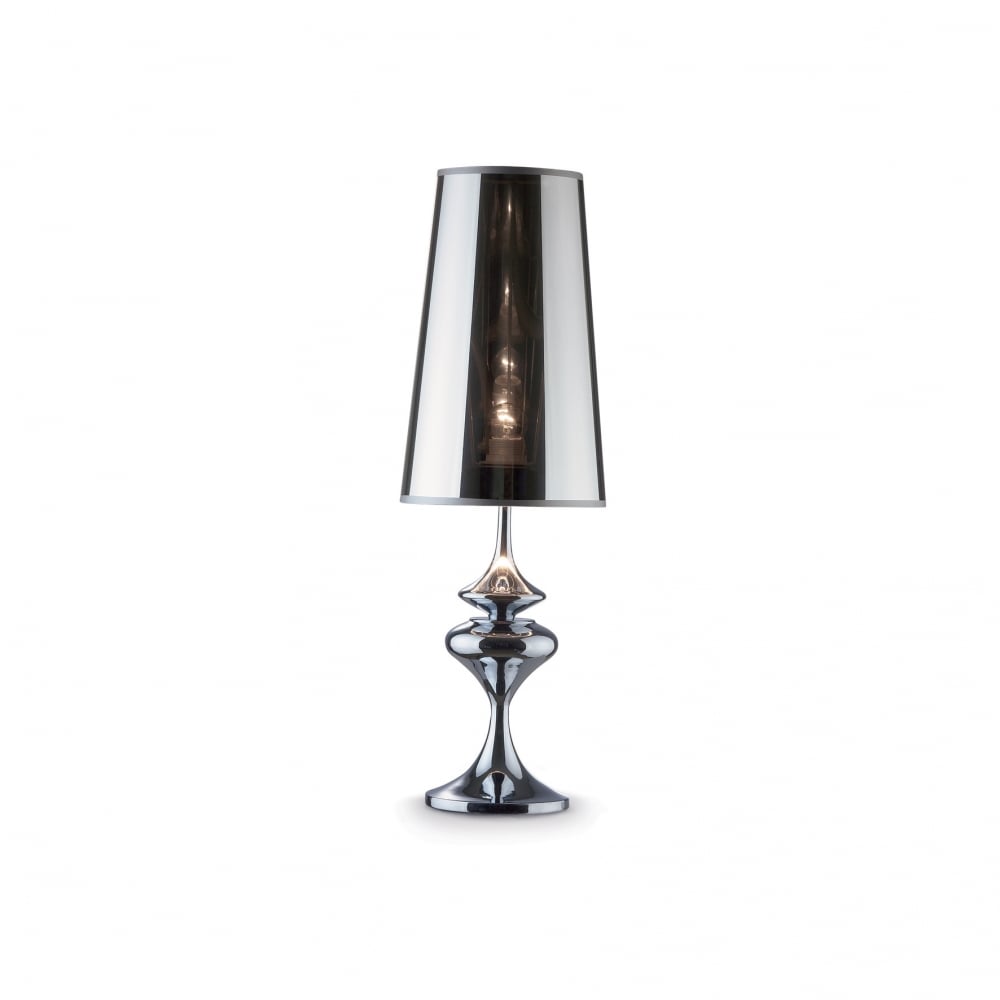 Alfiere Modern Smoky Glass Table Lamp with Translucent Shade