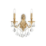 Gioconda Elegance: Opulent Gold Wall Sconce with Diamante Accents
