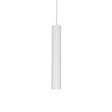 Sleek White Tubular Ceiling Spotlight with Adjustable Pendant