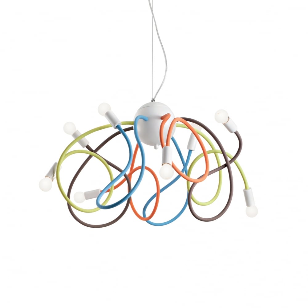 Contemporary Multiflex 8-Light Pendant Fixture - Vibrant Hues