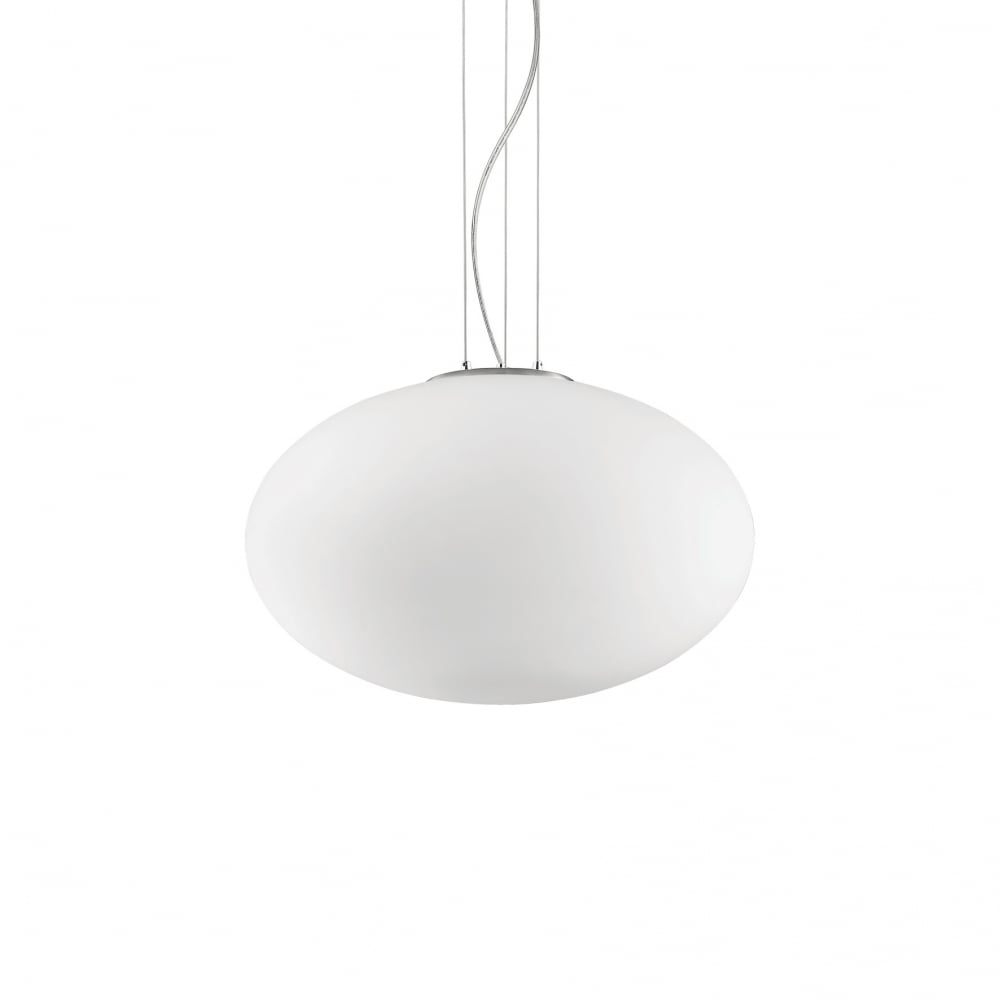 Frosted Globe Pendant Light, Chrome Finish, 40cm - Modern Candy Collection