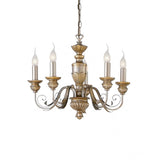 Dora Vintage 5-Arm Candle Chandelier with Elegant Ceiling Pendant Design