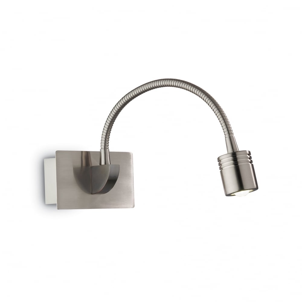 Modern Nickel Swan Neck LED Wall Light with Integrated Switch