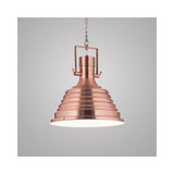 Industrial Copper Nautical Dome Pendant Light - 48cm