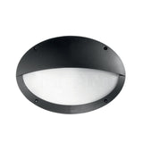 Maddi Black Oval Wall Bulkhead Outdoor Lamp with Eyelid Design