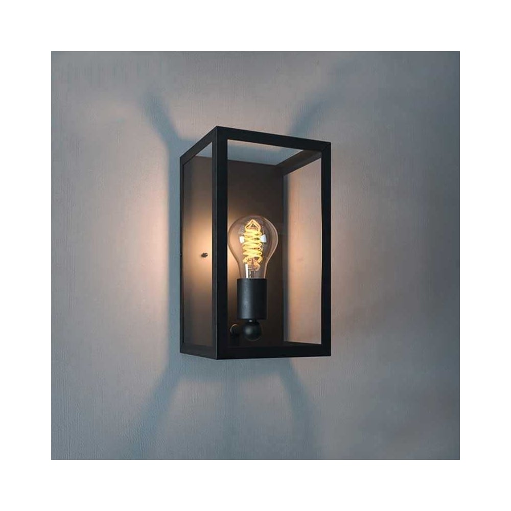 Charterhouse Black Rectangular Outdoor Wall Lantern Light