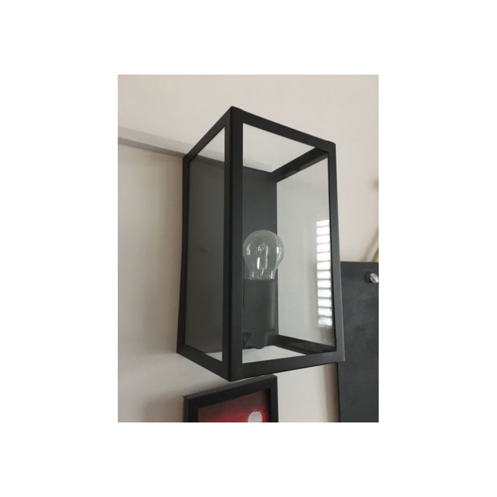 Charterhouse Black Rectangular Outdoor Wall Lantern Light