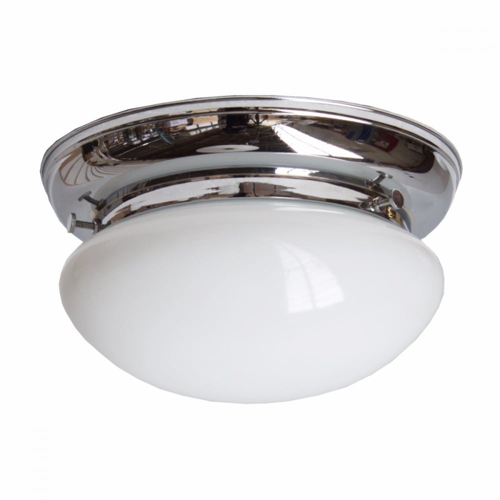 Meath Flush Mount Light in Polished Chrome with Glass Accent