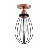 Contemporary Copper Flush Mount Ceiling Light - Abuja Collection