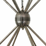 Kyoto Vintage Industrial 6-Rod Brass Chandelier