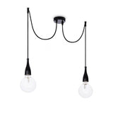 Contemporary Dual Bulb Pendant Light White Matte Finish