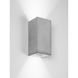 Contemporary Concrete Rectangular Wall Lamp in Light Grey & Silver with Up and Down Lighting