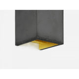 Modern Industrial Concrete Rectangle Wall Light in Dark Grey & Gold - Up/Down Illumination