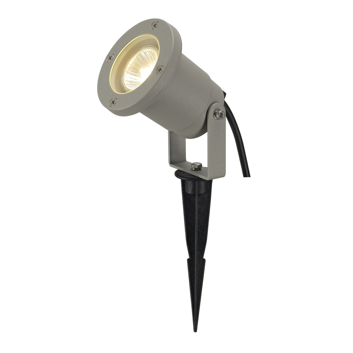 Silver-Grey Nautilus Spike Spotlight, GU10, Max. 35W, Includes 1.5M Cable with Mains Plug