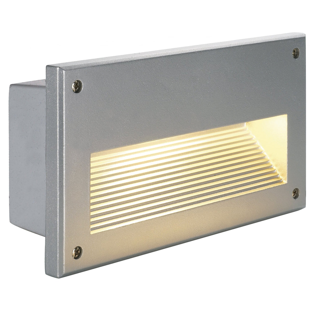 Silver-Grey Brick Recessed Wall Light, IP44, E14, Max 40W