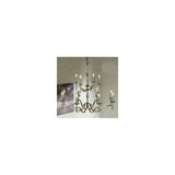 Elegant 12-Light Polished Nickel Chandelier with Black Organza Shades