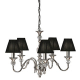 Polished Nickel & Crystal Elegance Chandelier, 5 Light