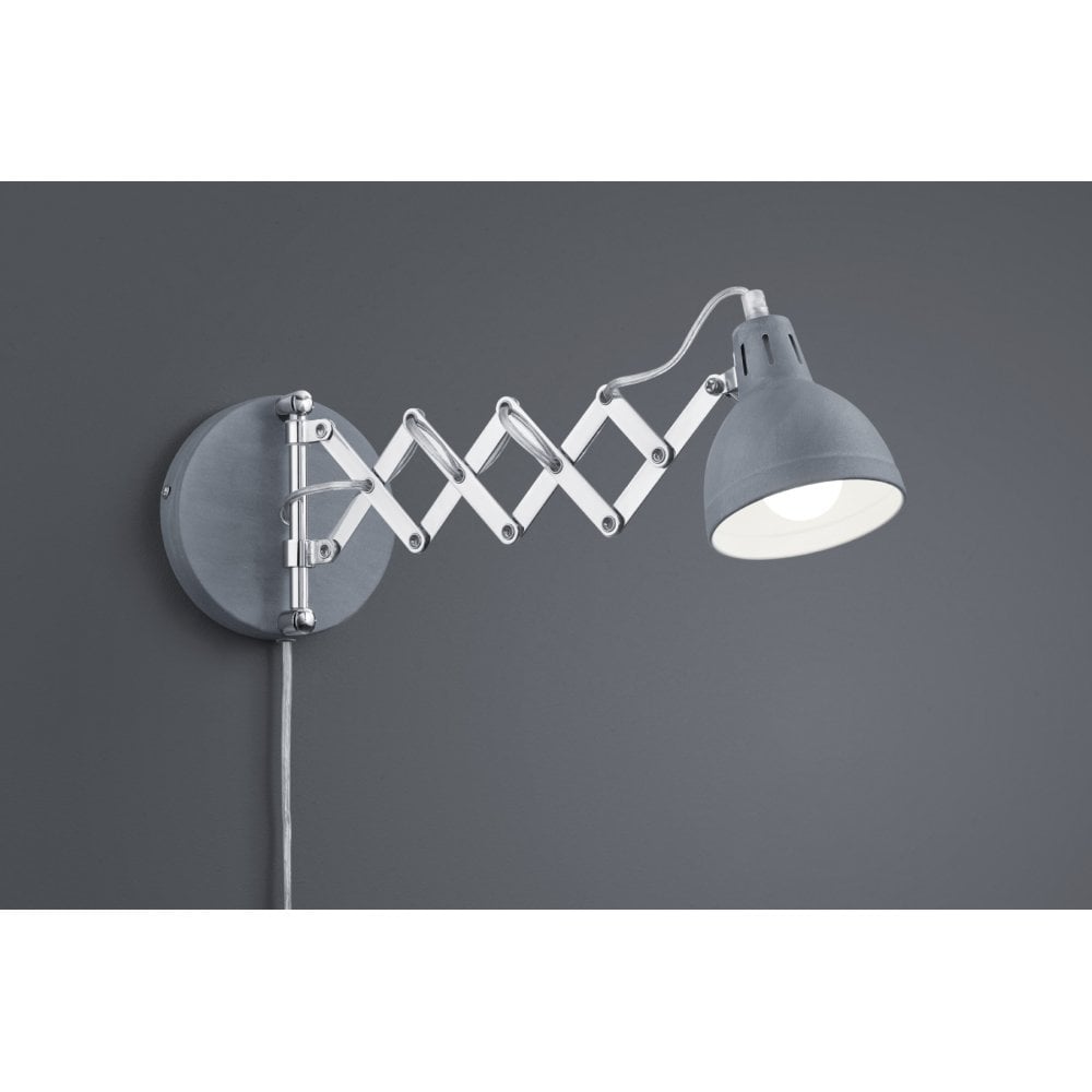 Retractable Modern Industrial Wall Lamp with Concrete Finish