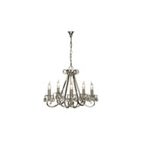 Oksana Elegance: 5-Light Polished Nickel Chandelier with Crystal Accents