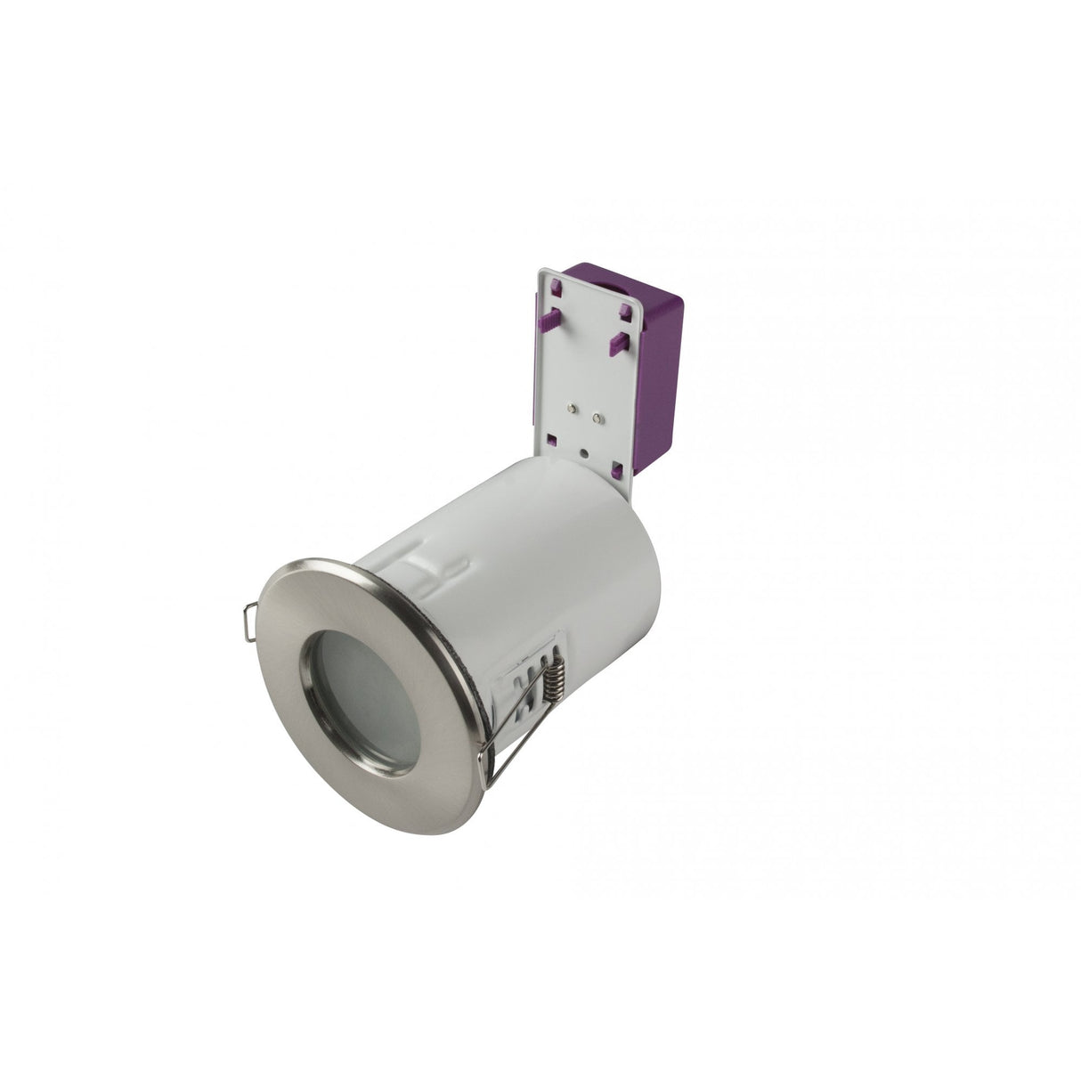 Brushed Chrome Fire Rated Downlight, 91mm IP65, Die-Cast Design