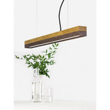 Oak and Corten Steel LED Pendant Light, 92cm, Warm White 2.7K by Stefan Gant