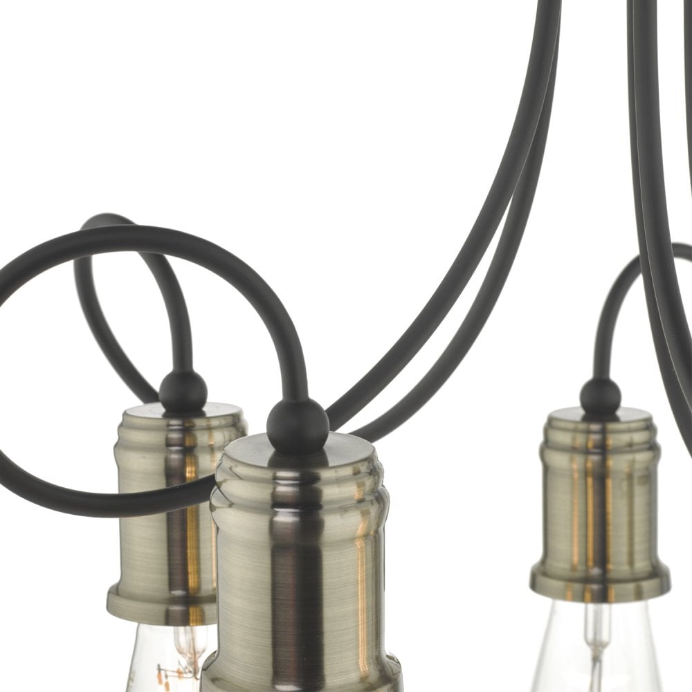 Alzbet 5 Light Semi-Flush Antique Brass