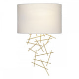 Elegant Gold Wall Sconce with Ivory Silk Shade