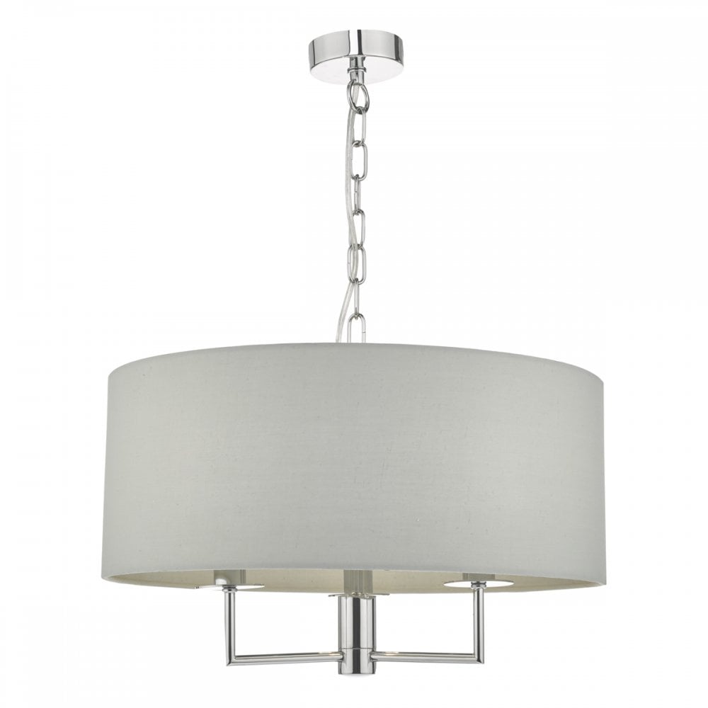 Jamelia 3 Light Pendant Polished Chrome & Grey