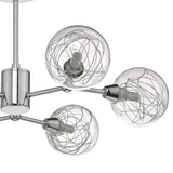 Tyka 6 Light Semi-Flush Polished Chrome and Glass