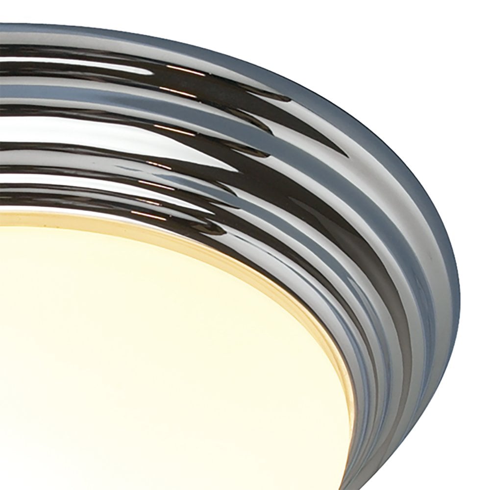 Barclay Large Bathroom Flush Polished Chrome Opal Glass IP44