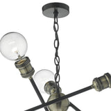 Brigade 6 Light Pendant Black & Antique Brass