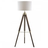 Easel Floor Lamp Dark Wood and Antique Brass Base Only