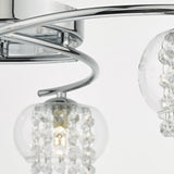 Elma 3 Light Semi Flush Polished Chrome Glass