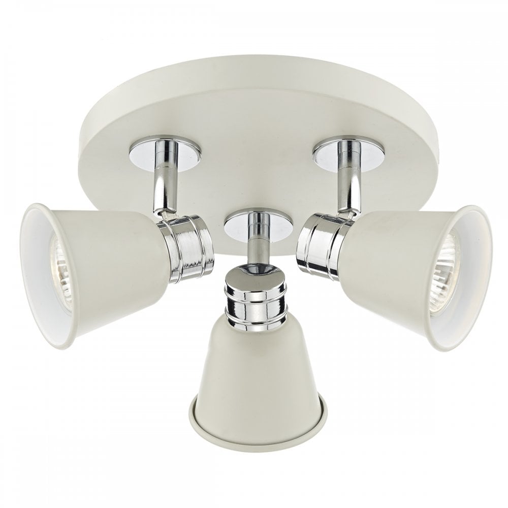 Cream Trio Light Round Spotlight with Polished Chrome Accents