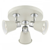 Cream Trio Light Round Spotlight with Polished Chrome Accents