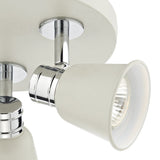 Cream Trio Light Round Spotlight with Polished Chrome Accents