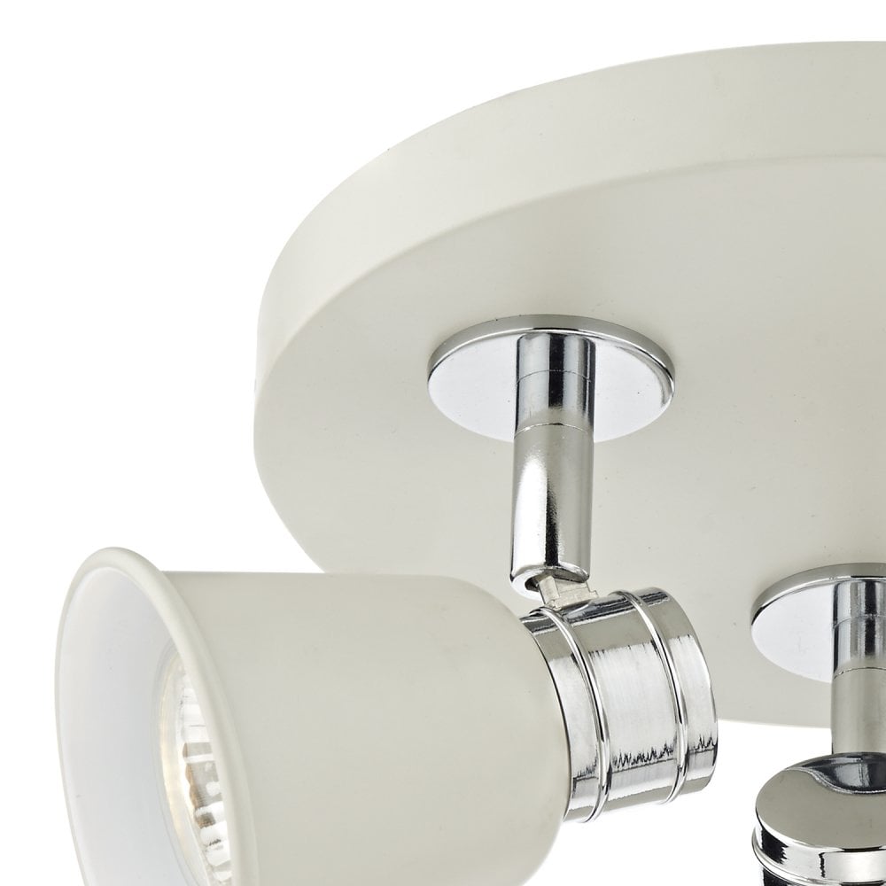 Cream Trio Light Round Spotlight with Polished Chrome Accents