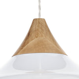 Gaucho Pendant Matt White and Natural Wood