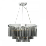 Giovana 5 Light Pendant Polished Chrome & Smoked Glass