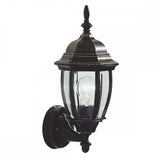 Hambro Outdoor Wall Light Black/Gold Glass IP43