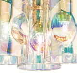 Inter 3 Light Flush Pol Chrome & Iridised Glass