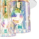 Inter 3 Light Flush Pol Chrome & Iridised Glass