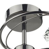 Luther 4 Light Semi-Flush Polished Black Chrome and Crystal