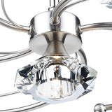 Luther 6 Light Semi Flush Satin Chrome Crystal