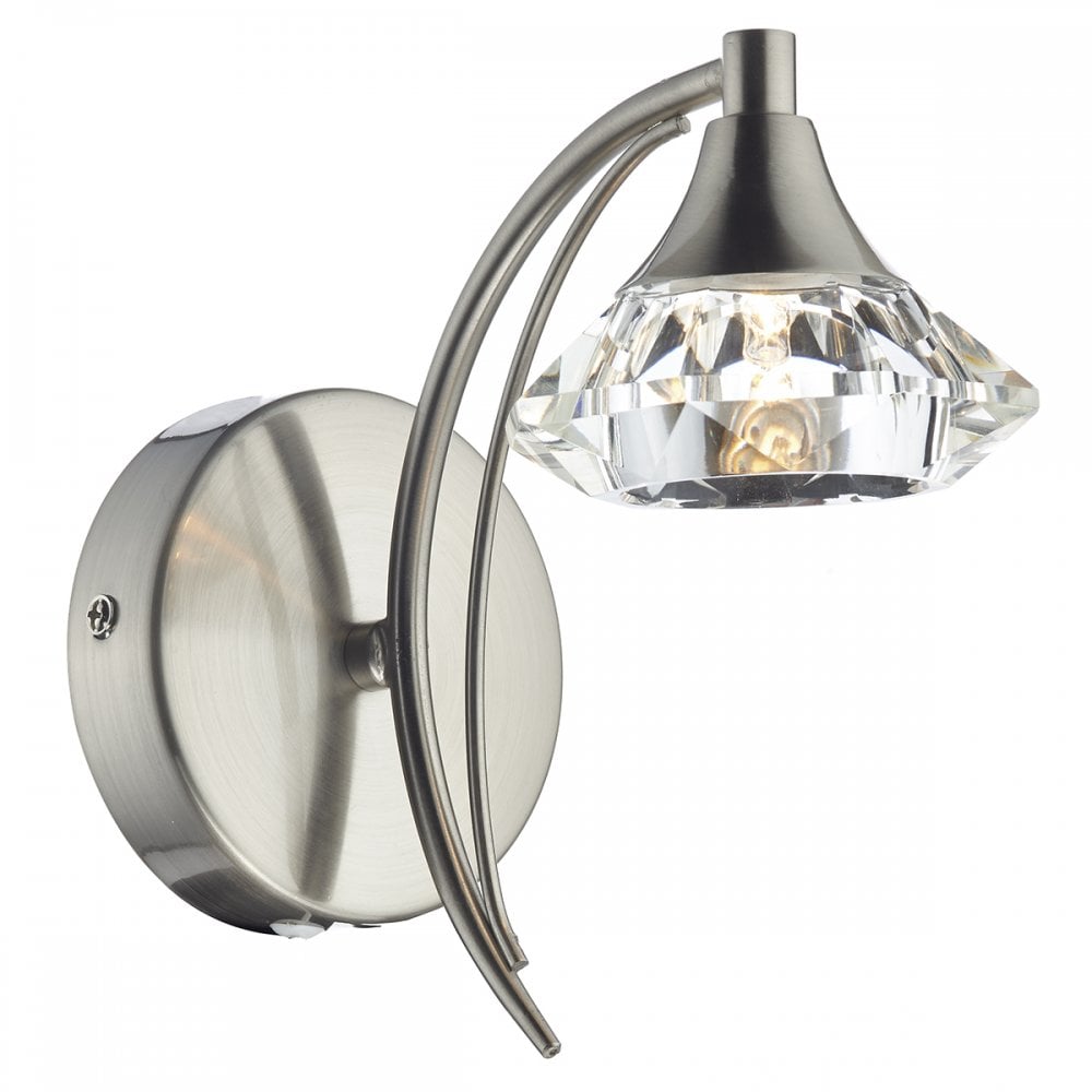 Luther Wall Light Satin Chrome Crystal