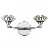 Luther 2 Light Wall Light Polished Chrome Crystal