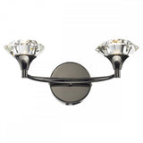 Luther 2 Light Wall Light Black Chrome Crystal